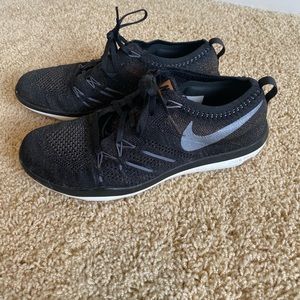 Like New Nike Focus Flyknit Training Shoes, Black and Metallic Rose Gold, 7.5